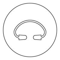 Earplug ear plug protection device icon in circle round black color vector illustration image outline contour line thin style