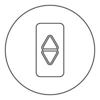 lift button elevator panel up and down each floor with arrow choice icon in circle round black color vector illustration image outline contour line thin style