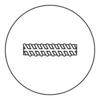 Rebar reinforcement icon in circle round black color vector illustration image outline contour line thin style