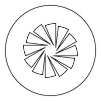 Spiral staircase circular stairs icon in circle round black color vector illustration image outline contour line thin style