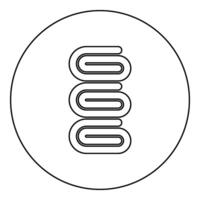 Set towels stack of folded bath napkins icon in circle round black color vector illustration image outline contour line thin style