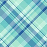 Countryside background plaid textile, newborn seamless check pattern. India texture vector tartan fabric in light and teal colors.