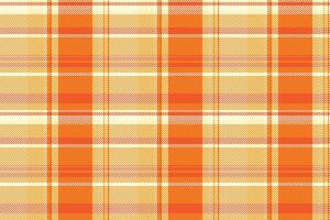 Valentines seamless textile pattern, mixed check vector tartan. Duvet background plaid fabric texture in orange and light yellow colors.