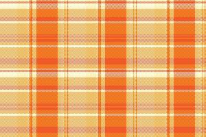 Valentines seamless textile pattern, mixed check vector tartan. Duvet background plaid fabric texture in orange and light yellow colors.