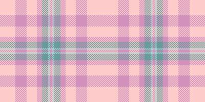 Straight fabric pattern plaid, shabby vector textile texture. Craft tartan background seamless check in light and pink colors.