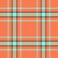 Deco fabric plaid check, pink pattern seamless texture. Harvest tartan background textile vector in red and teal colors.