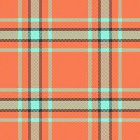 Deco fabric plaid check, pink pattern seamless texture. Harvest tartan background textile vector in red and teal colors.