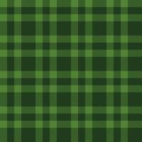 Plaid check pattern in green color. Seamless fabric texture. Tartan textile print. vector