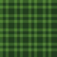 Plaid check pattern in green color. Seamless fabric texture. Tartan textile print. vector