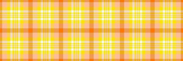 Tablecloth seamless check tartan, birthday card background texture fabric. Oilcloth plaid vector textile pattern in orange and radioactive colors.