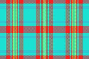 Minimal check seamless fabric, feminine textile plaid vector. Mid background tartan texture pattern in bright and cyan colors. vector