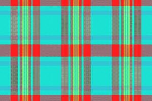 Minimal check seamless fabric, feminine textile plaid vector. Mid background tartan texture pattern in bright and cyan colors. vector