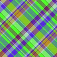 Decoration plaid tartan fabric, hippy background seamless vector. Christmas ornament pattern textile check texture in indigo and bright colors. vector