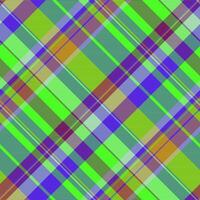 Decoration plaid tartan fabric, hippy background seamless vector. Christmas ornament pattern textile check texture in indigo and bright colors. vector