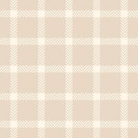 Retro vector pattern plaid, furniture texture tartan textile. Indoor fabric seamless check background in light and sea shell colors.
