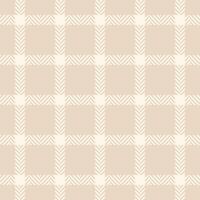 Retro vector pattern plaid, furniture texture tartan textile. Indoor fabric seamless check background in light and sea shell colors.