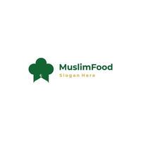 Muslim food logo, chef hat combine with mosque logo concept vector