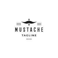 Mustache combine with bow logo for barbershop vector