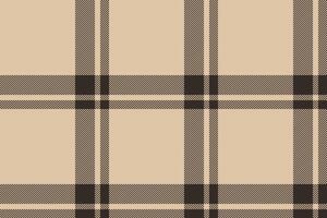 Plaid background, check seamless pattern in beige. Vector fabric texture for textile print, wrapping paper, gift card or wallpaper.