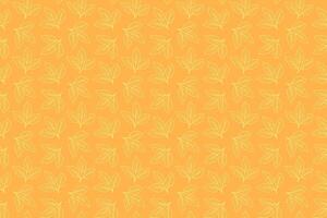 Hand drawn floral pattern vector design. Simple ornament with plant and leaf.