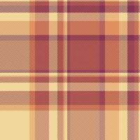 Decorative vector texture check, commerce tartan background plaid. Colourful textile pattern seamless fabric in red and amber colors.