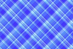 African texture tartan plaid, editable seamless vector textile. Menu background check pattern fabric in blue and cyan colors.