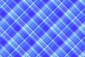 African texture tartan plaid, editable seamless vector textile. Menu background check pattern fabric in blue and cyan colors.