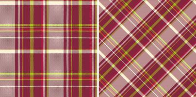 Seamless background vector of check plaid texture with a tartan pattern textile fabric. Set in neon colors. Minimalist fashion ideas for a sleek look.