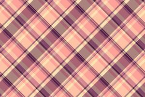 Cut out texture textile pattern, merry christmas plaid fabric vector. Towel background check tartan seamless in red and orange colors. vector