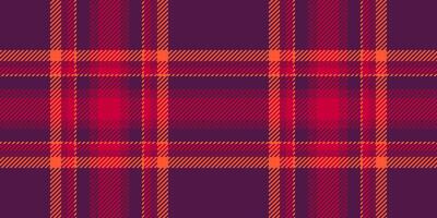 Wrapping textile check background, checked pattern texture seamless. Drawing fabric plaid tartan vector in pink and red colors.