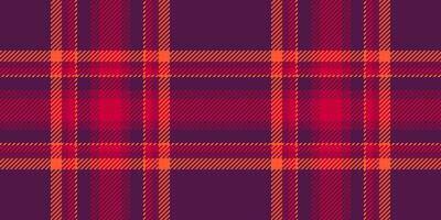 Wrapping textile check background, checked pattern texture seamless. Drawing fabric plaid tartan vector in pink and red colors.