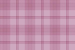 Plaid background, check seamless pattern in pink. Vector fabric texture for textile print, wrapping paper, gift card or wallpaper.