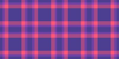 Romantic check plaid vector, self seamless textile background. Tile texture fabric pattern tartan in pink and violet colors. vector