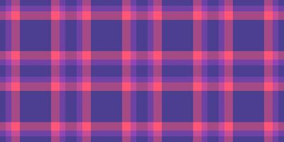 Romantic check plaid vector, self seamless textile background. Tile texture fabric pattern tartan in pink and violet colors. vector