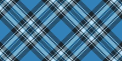Styling plaid texture textile, effect background check vector. Long seamless fabric tartan pattern in cyan and dark colors. vector