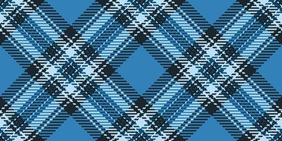 Styling plaid texture textile, effect background check vector. Long seamless fabric tartan pattern in cyan and dark colors. vector