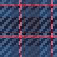 Styled background seamless fabric, fade plaid texture pattern. Fluffy vector textile tartan check in blue and dark colors.