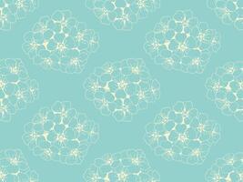 Hand drawn floral pattern vector design. Flower drawing simple ornament.