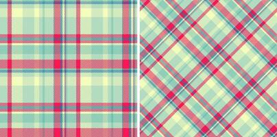 Plaid tartan background of textile seamless fabric with a check texture pattern vector. Set in trendy colors. Elegant tablecloths for special occasions. vector