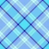 Garment texture textile background, periodic fabric seamless pattern. Scrap check vector tartan plaid in blue and light colors.