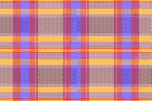 Installing plaid pattern seamless, styling tartan check vector. Repetition background texture textile fabric in indigo and amber colors. vector