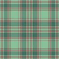 Plaid seamless pattern in green. Check fabric texture. Vector textile print.