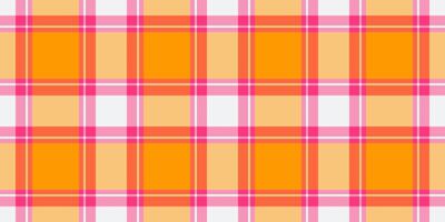 Xmas seamless background textile, infant fabric check pattern. Checking plaid tartan vector texture in pink and red colors.