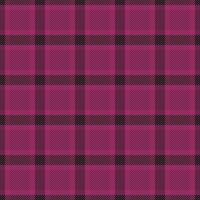 Copy space plaid background textile, diagonal tartan seamless vector. 1950s check texture pattern fabric in pink and black colors. vector
