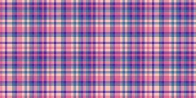 Straight texture fabric plaid, luxurious textile tartan pattern. Slim check seamless vector background in light and violet colors.