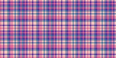 Straight texture fabric plaid, luxurious textile tartan pattern. Slim check seamless vector background in light and violet colors.