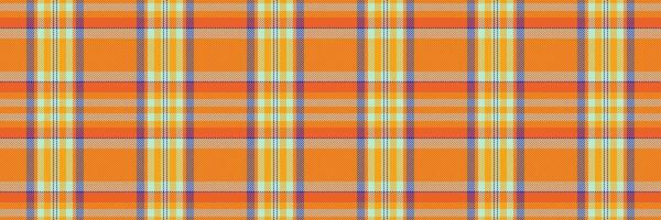 Attire vector seamless background, towel textile tartan plaid. Graphic pattern check fabric texture in orange and amber colors.