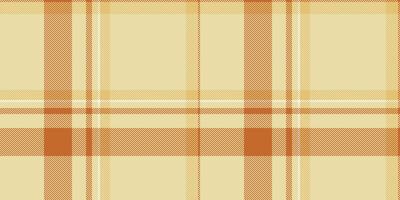 1960s tartan textile seamless, rug plaid fabric texture. Comfort vector pattern check background in light and orange colors.