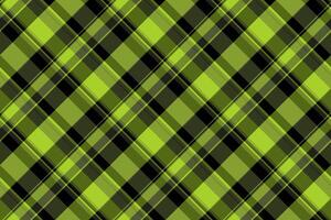 Youth tartan fabric texture, scrapbook pattern plaid vector. Square seamless textile check background in lime and black colors. vector