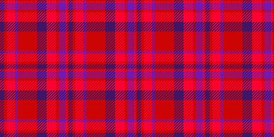 Clan check seamless background, textured textile tartan vector. Online plaid fabric pattern texture in violet and red colors. vector